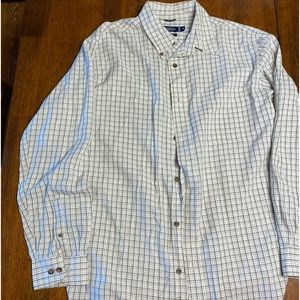 Consensus mens long sleeve button down shirt. Size medium.